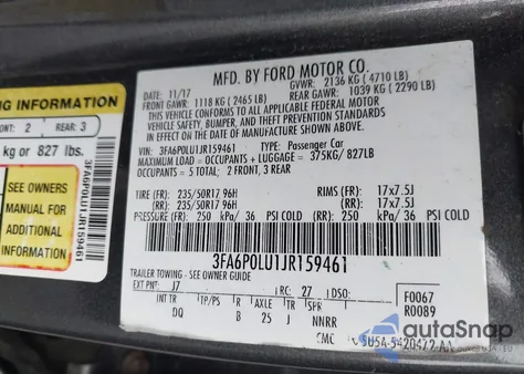 2018 Ford Fusion Hybrid Se from USA, damaged, VIN 3FA6P0LU1JR159461
